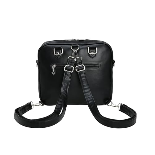 Image of Square Kawaii Ita Bag Crossbody Shoulder Backpack With Insert Pin Display | Large Space For Dolls & Badges, For Anime Kpop Lovers Daily Outings