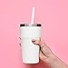 Senneny Set of 12 Silicone Drinking Straws for 30oz and 20oz - Reusable Silicone Straws BPA Free Extra Long with Cleaning Brushes- 12 Straight- 6mm diameter