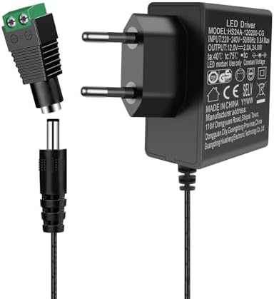 12V Netzteil 2A, AC Adapter Netzteil Eingang 200-240V, 24W 12V Power Supply für LED Strip,Transformator, IP Kamera, Externe Festplatte