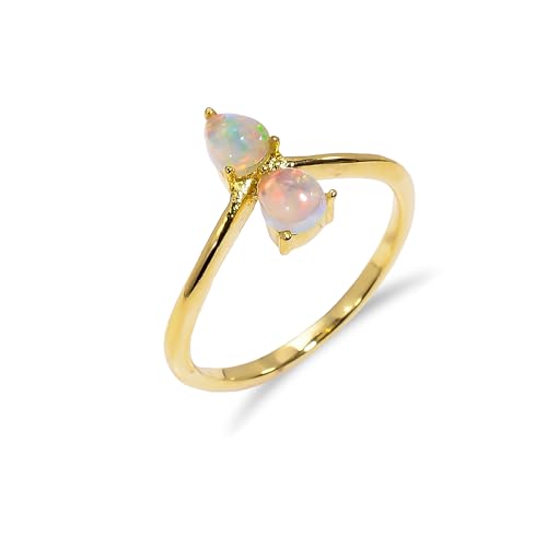 Bague opale éthiopienne naturelle en argent 925 haut de gamme