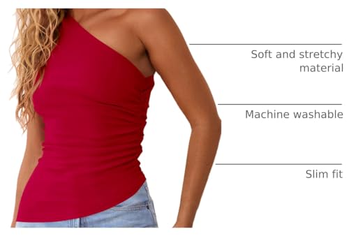 Image of PRETTYGARDEN One Shoulder Summer Tops for Women