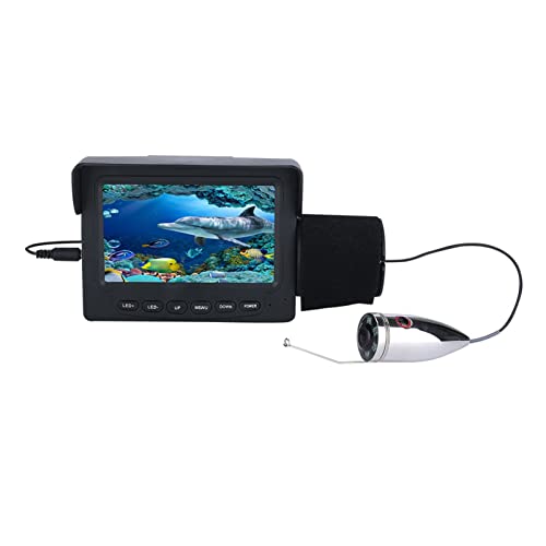 Cámara de Pesca submarina 15m / 30m 1000tvl Kit de cámara de Video de Pesca submarina 6 PCS 1W IR LED Luces con Monitor de Color de 4.3 'Pulgadas. para Pesca en Lago, Barco y Hielo(F008S-15M-IR)