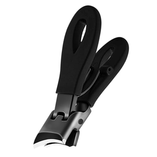 角度付き爪切り、スプラッシュなしの爪切り, 傾斜 カーブ刃 爪切り 太い足の爪 爪切り, 頑丈な爪切り、滑し止め爪切り ステンレス製 旅行用 小さい 軽量 手足用 男女兼用