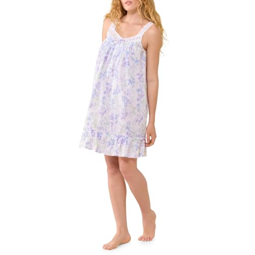 Image of Eileen West 100% Cotton Sleeveless 36 inch Short Nightgowns Chemise for Women