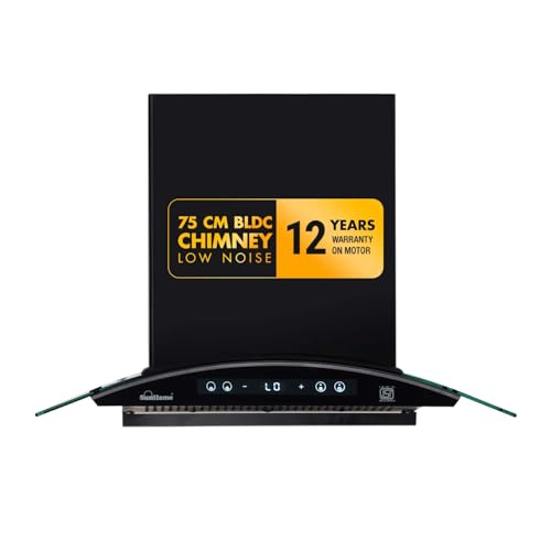 Image of Sunflame 75 cm BLDC Chimney with 1400 m /h suction | Low Noise Operation with Heat Auto Clean | 12 Year Motor Coverage | SF-RE75