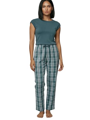 Image of Enamor Mid Rise Full Length Adjustable Drawstring Hangout Pant for Women - Relaxed Fit, Combed Cotton - E4A5