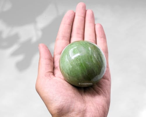 Image of Certified Green Aventurine Crystal Ball for Meditation - Premium Crystal Vastu Items for Home and Feng Shui Items for Good Luck - Ideal for Pooja Supplies and Spiritual Practices (2.5 inch Inch)