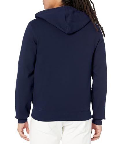 Lacoste Men's Unbrushed Fleece Zipped Hoodie, Navy Blue, X-Large2