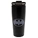 Batman Metal Travel Mug Coffee-To-Go-Becher Logo schwarz, bedruckt, aus doppelwandigem Edelstahl.