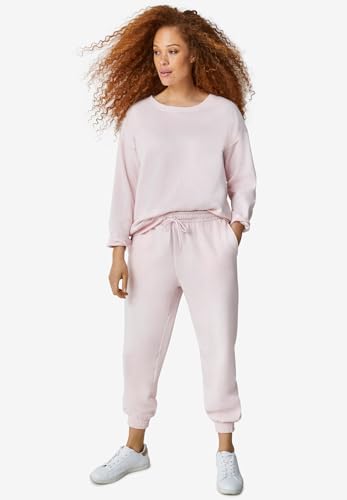 ellos Plus Size Drawstring Waist Fleece Sweatpants3