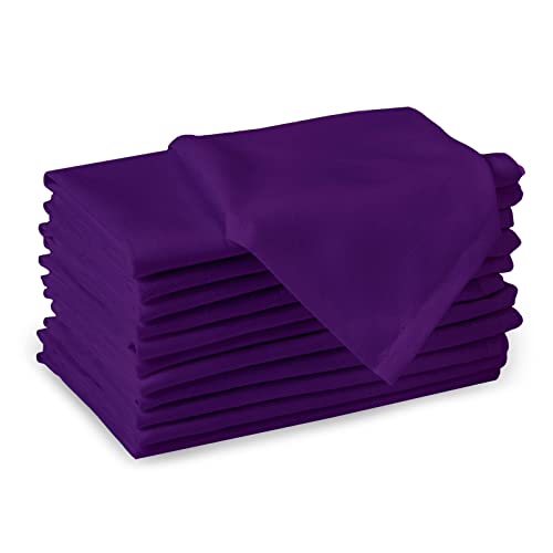Encasa XO Purple Cloth Napkins Set of 12, 17x17 in, 43 x 43 cm (Set of 12)