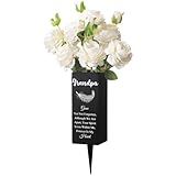 Geosar Grandpa Cemetery Vases for Grave Metal Cemetery Grave Flower Vase Memorial Flower Holder with Spike Floral Graveyard Decorations for Burial Ground Lawn Yard Funeral