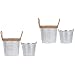 maleńkie garnki roślinne, garnki do roślin domowych, 4PCS Vintage Flower Busket Rustykalny stołek kwiatowy żelazo sukulent sadza (Color : Grey)