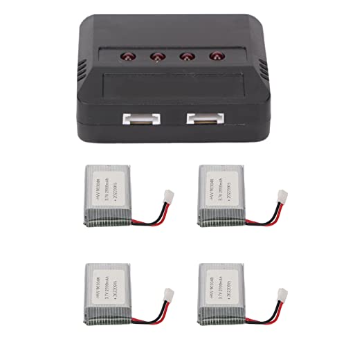 Fockety 3 Batterie Al Litio 3.7V 3000mAh Per Drone S6 G6 – Kit Con Cavo Di Ricarica 3-in-1, Ricambio Per RC Quadcopter