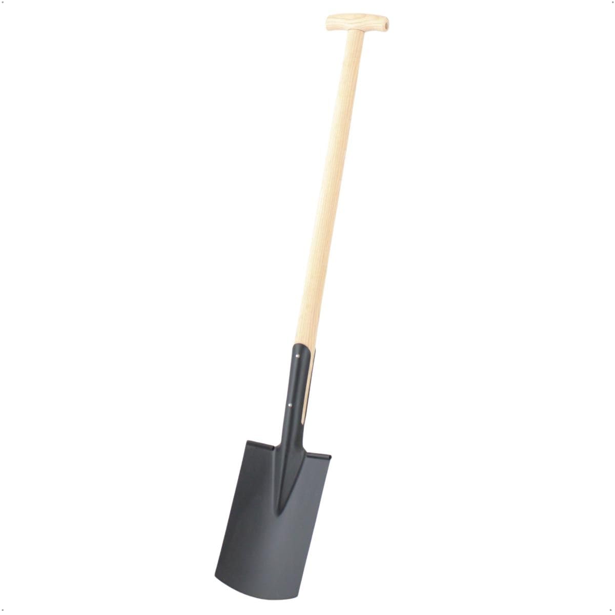 Bauspaten aus Stahl mit T-Stiel 95cm Gartenspaten mit Trittkante