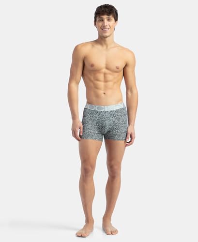 Image of Jockey IC30 Men's Tactel Microfiber Elastane Stretch Printed Trunk with Moisture Move Properties High Rise S