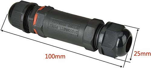 Kabelverbinder, 2er-Pack, wasserdicht IP68, Verbindungsbox, Verbindungsmuffe für Ø1-13 mm Kabeldurchmesser, Kunststoff, Schwarz