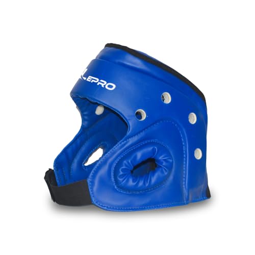 Image of LEPRO Boxing Taekwondo Headgear MMA Muay Thai, Head Gear for Sparring Grappling Martial Arts Kickboxing Karate BJJ Training (Blue, S)