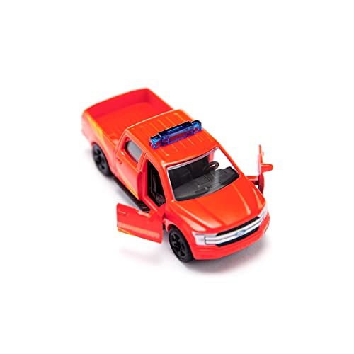 siku 2117, Feuerwehr Arbeitsboot, 1:50, Metall/Kunststoff, Rot/Gelb, Inkl. Ford F150 Pick-Up und Stickerbogen – Bild 6