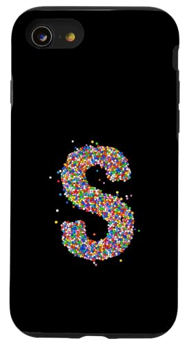 Letter S Candy Rainbow Sprinkles Monogram Style �X�}�z�P�[�X iPhone SE (2020) / 7 / 8 �p