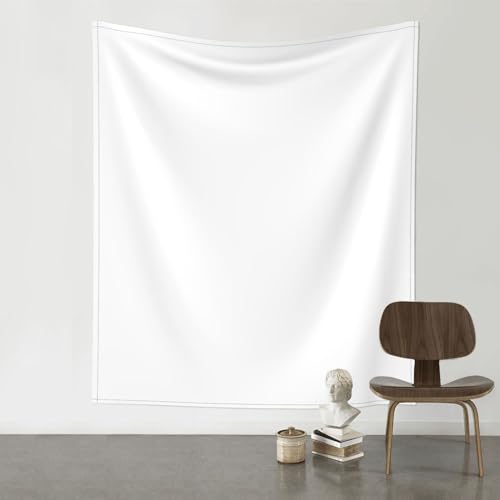 Tapisserie pour chambre et deco murale tissu blanc uni BLWSLC