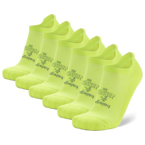 Balega Hidden Comfort Performance No Show Athletic Running Socks for Men and Women (6-Pack), Zesty Lemon, Medium