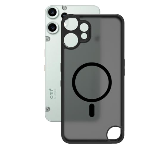 Image of RIGGEAR Shockproof Sleek Hybrid Armor Magnetic Back Cover Case Compatible with MagSafe Accessories for CMF by Nothing Phone 2 Pro /CMF Phone 2 Pro 5G (Smoke Black Matte PC and Black TPU Bumper)