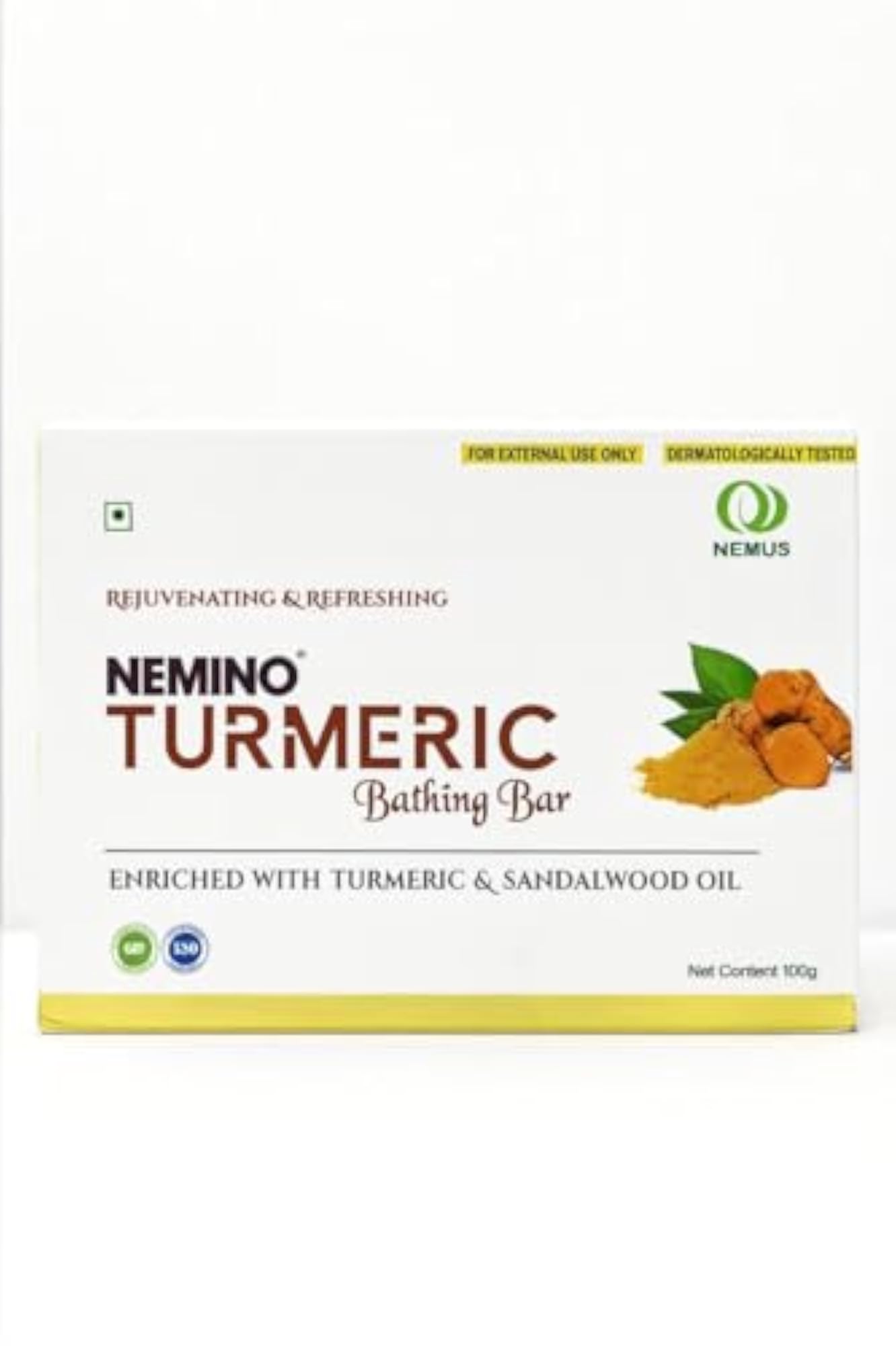 Nemino Turmeric Bathing Bar, Enriched with Turmeric & Sandalwood Oil