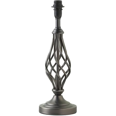 Lighting Supermarket Queenswood Classic Table Lamp Base Only/No Shade/Pewter Grey/SES / E14 / LED Cover