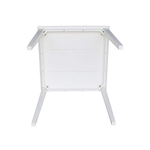 Solid Wood Counter Height Dining Table, 36 Inch High, White - Thumbnail 6