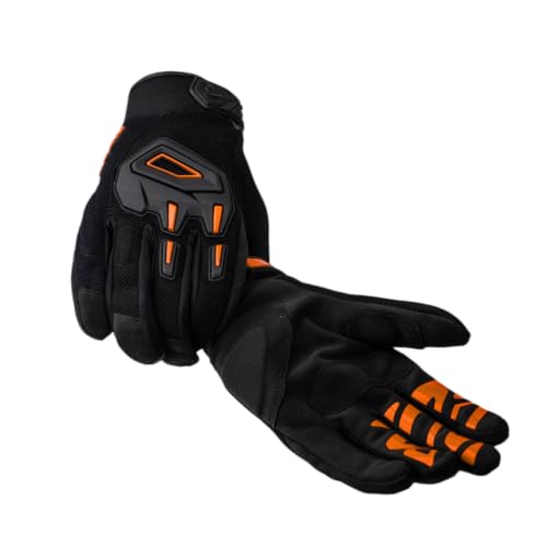 Image of Raida Avantur 2.0 Motorcycle Gloves | Vegan Friendly | Enhanced Knuckle Protection | Touchscreen Compatible | Lightweight & Comfortable | Ideal for Daily Commute & Weekend Rides (Orange, M)