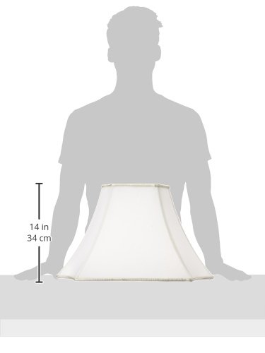 Image of Royal Designs Square Bell with Inverted Corners Designer Lamp Shade, White, 9 x 20 x 13.5