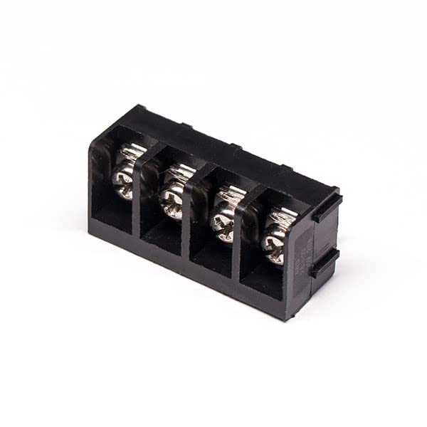 20PCS Barrier Terminal Block PCB Mount 4pin Black Straight Through Hole Connector