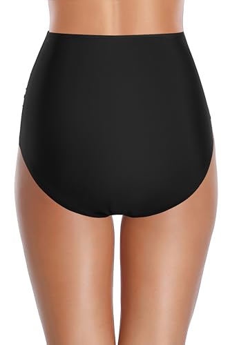 Zmart Women Retro High Waisted Bikini Bottoms - Full Coverage Swim Bathing Suit Tummy Control Swimsuit Bottoms2