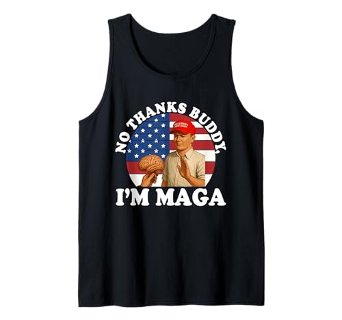 No Thanks Buddy, I'm Maga America Flag Retro Design Tank Top