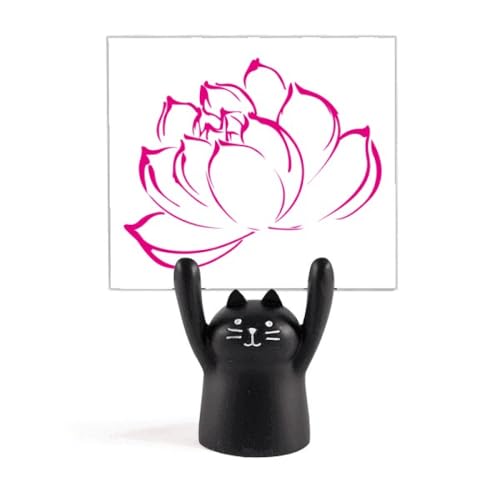 Porte-mémo chat noir mignon, idée cadeau déco pour collègue de bureau