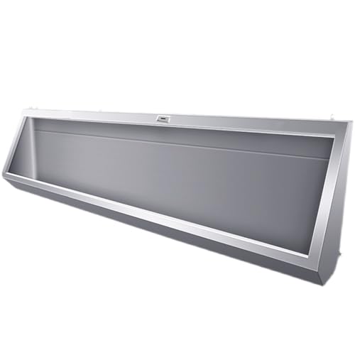 ntumLeap Wall-Mounted Men's Flushing Urinal, 304 Stainless Steel Urinal Trough with Drain Pipe, 100CM/150CM Commercial Urinal Adult Urinal Large Outdoor Toilet, for Schools/Constr,with Sensor-150CM
