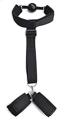 Black Mouth Ball Neck Posture Control Collar for Couples Play (B)