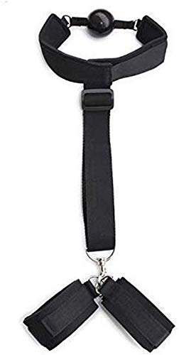 Black Mouth Ball Neck Posture Control Collar for Couples Play (B)
