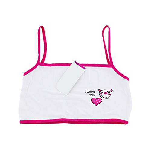 Horoshop Sutiã de treinamento para jovens meninas, colete de algodão sem fio com estampa de coração