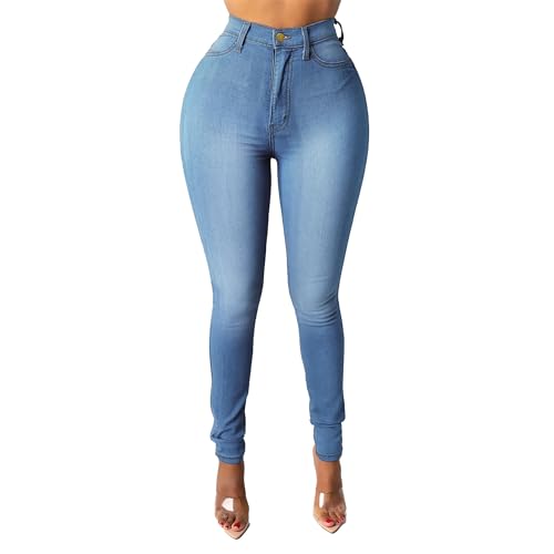 Women's Skinny Stretch Butt Lifting Denim Pants High Rise Skinny Stretch Jean Slim Fit Slimming Pencil Jeans