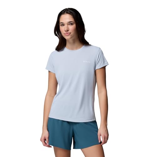 Columbia Women's Zero Rules Light Short Sleeve Crew, Technical Short Sleeve T-Shirt, Cirrus Grey, Medium