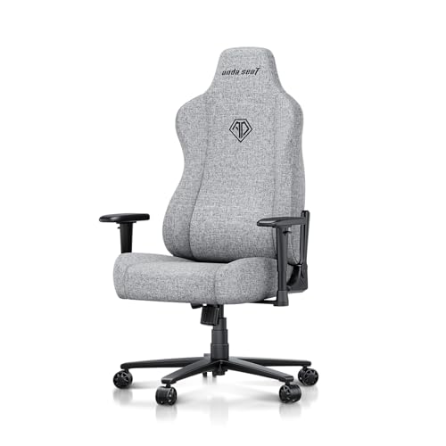 Anda Seat Novis Gaming Chair for Adults -Reclining Video Game Chairs Linen Fabric Ergonomic Office Chair for Home & Work Heavy Duty Back Lumbar Support - Gray Fabric XL