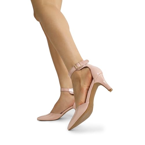 Image of DREAM PAIRS Women's Kitten Heels Ankle Strap Pumps