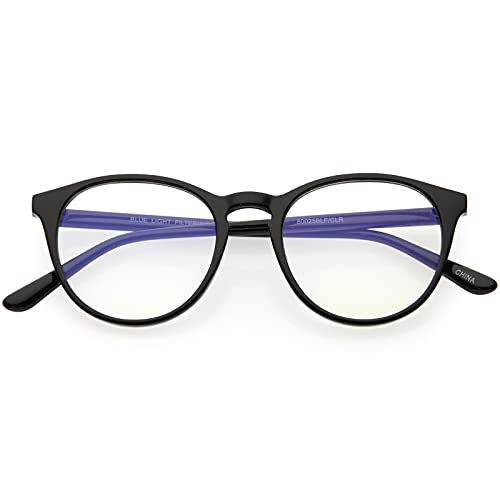 zeroUV - Vintage-Inspired Keyhole Accented Blue Light Blocking Round Glasses D241