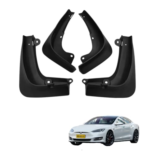 Image of Custom Fit for Mud Flaps Tesla Model S 2016-2021 Mud Splash Guard Front and Rear 4-PC Set