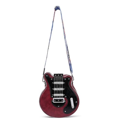 Sbshiouu Sac à bandoulière créatif en forme de guitare avec fermeture éclair et ceinture d'épaule réglable pour femmes et filles, a – vue 3