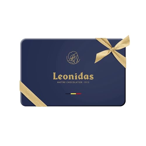 Leonidas Heritage Fine Belgian Chocolate Blue TIn Assortment Filled with Our Most Popular Pieces Milk White & Dark (16 Piece Blue Tin 240g)