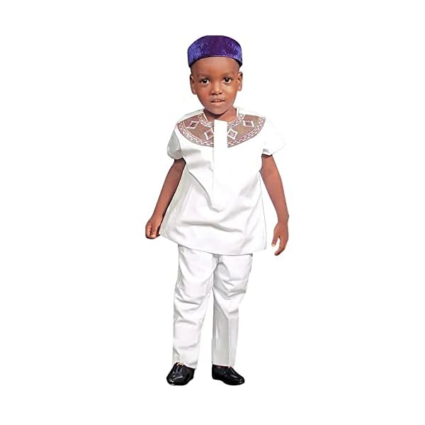 HD African Kids Attire Parent-Child Clothes Sets Traditional Embroidery Dashiki Daddy and Me Outfits