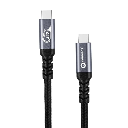 Image of Q-CONNECT 1.5Mtr Type C to Type C USB 3.2 with 240W PD and 40Gbps Data Transfer with 4K /60Hz Video Transmission - Nylon Braided High Speed Charging /Sync Cable with Aluminum Connector (2year warranty)